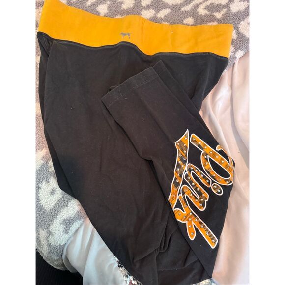 vS pink yellow black plaid yoga leggings pants sz large GUC vintage see pic - Picture 7 of 7